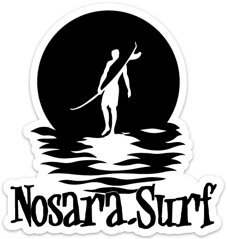 Nosara Surf Shop Sticker Black and White